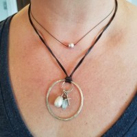 Encircled Necklace and Simple Pearl Necklace